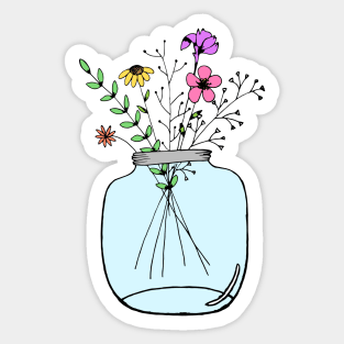 Floral Mason Jar Sticker